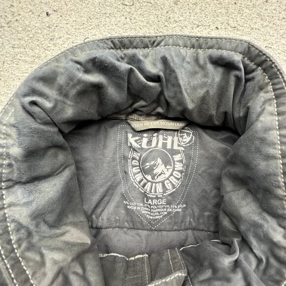 Kuhl Kollusion Jacket Carbon Gray Men Large Wax Coated Wind Water Resistant Hood - Picture 2 of 16